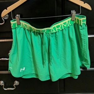 Under armour green shorts heat gear Large